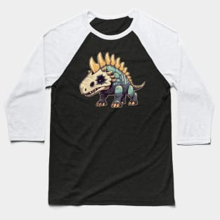 Halloween Chibi Stegosaurus Isometric Dinosaur Baseball T-Shirt